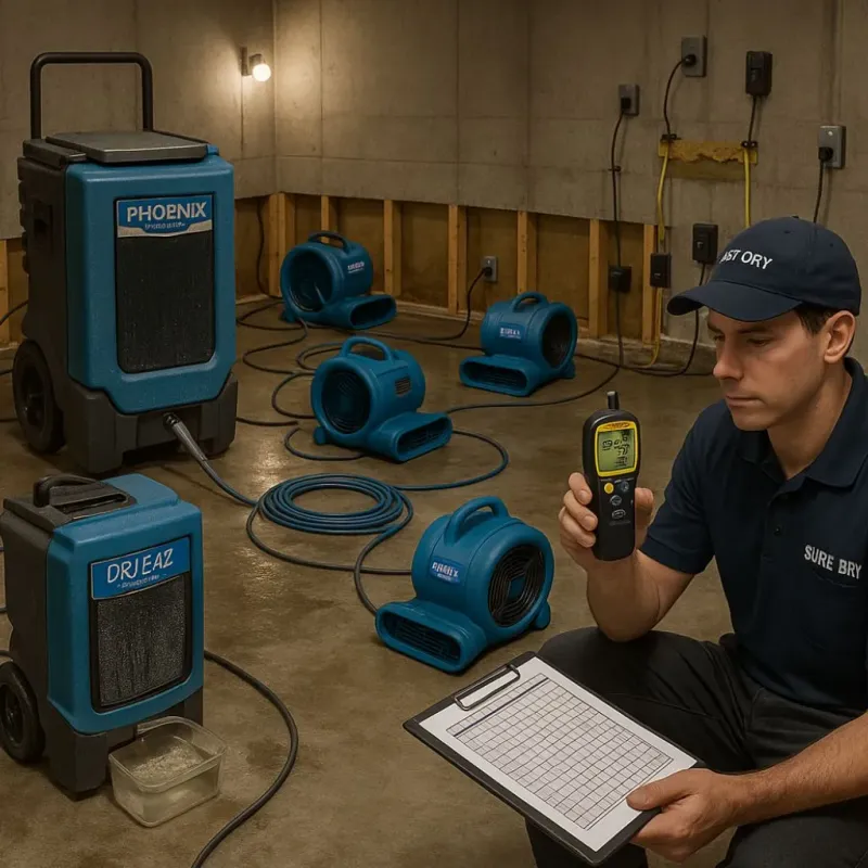 Structural Drying and Dehumidification process in Rising Sun, MD